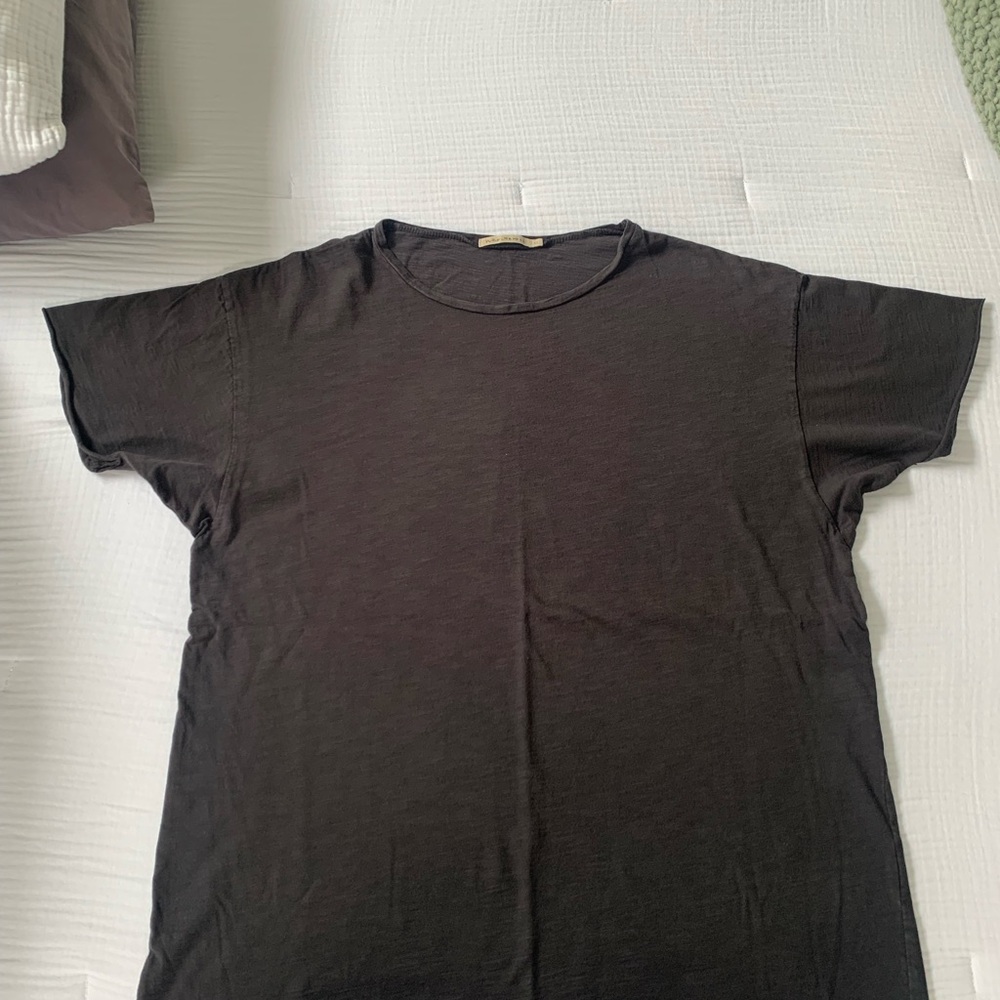 Nudie jeans slub tee shirt t shirt black grey side m medium